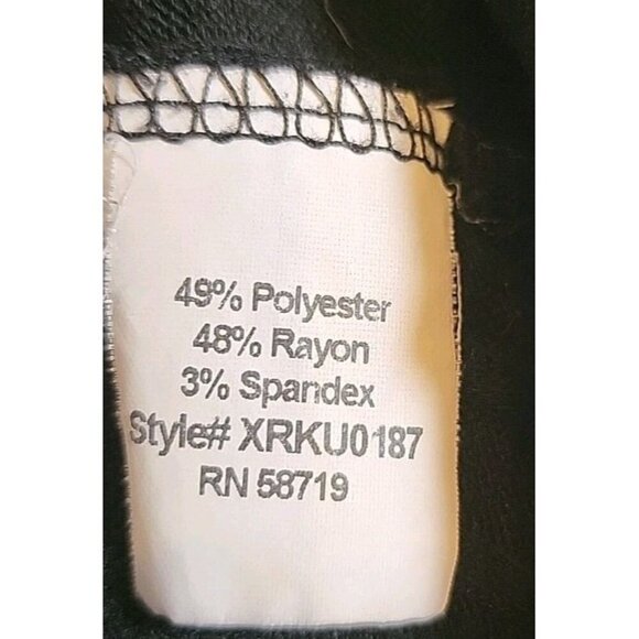 NY Collection Womens Large Black Cold Shoulder Tunic Blouse Top Light Sparkling - Picture 5 of 10